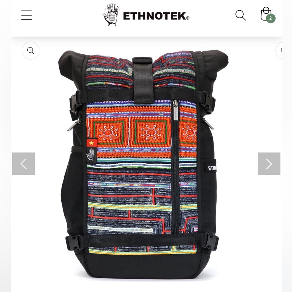 Ethnotek Raja 30 Liter Backpack, book bag, hiking, travel, camping, hippie